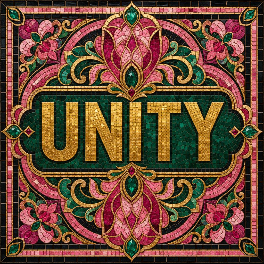 Unity mosaic — women weaving together